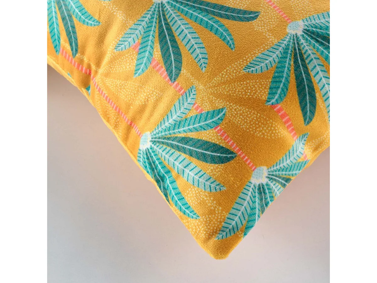 Housse de Coussin Velours "Oasis" 40x40cm Jaune