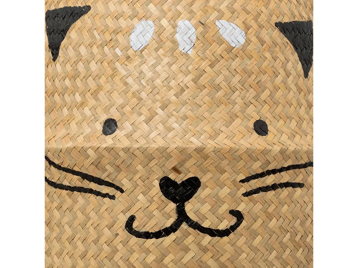 Panier Pliable en Roseau "Chat" 38cm Naturel