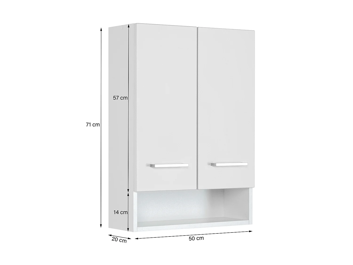 Armoire murale Held Möbel 50 cm Riga blanc mat blanc 50x71x20 cm