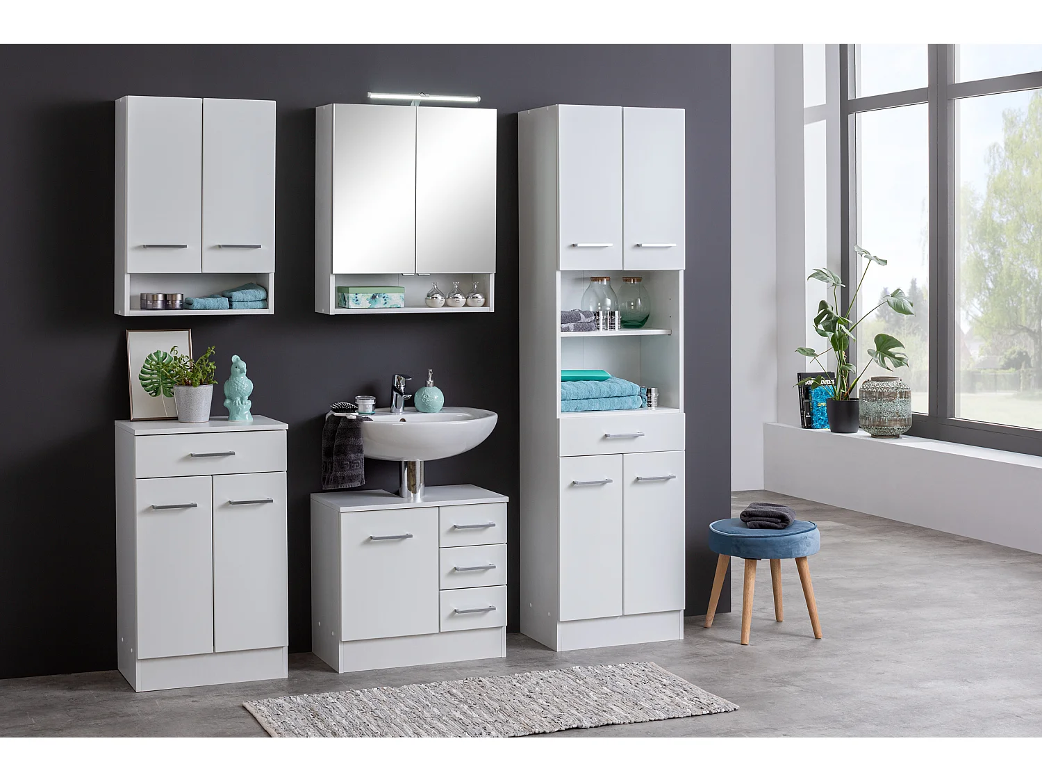 Armoire murale Held Möbel 50 cm Riga blanc mat blanc 50x71x20 cm