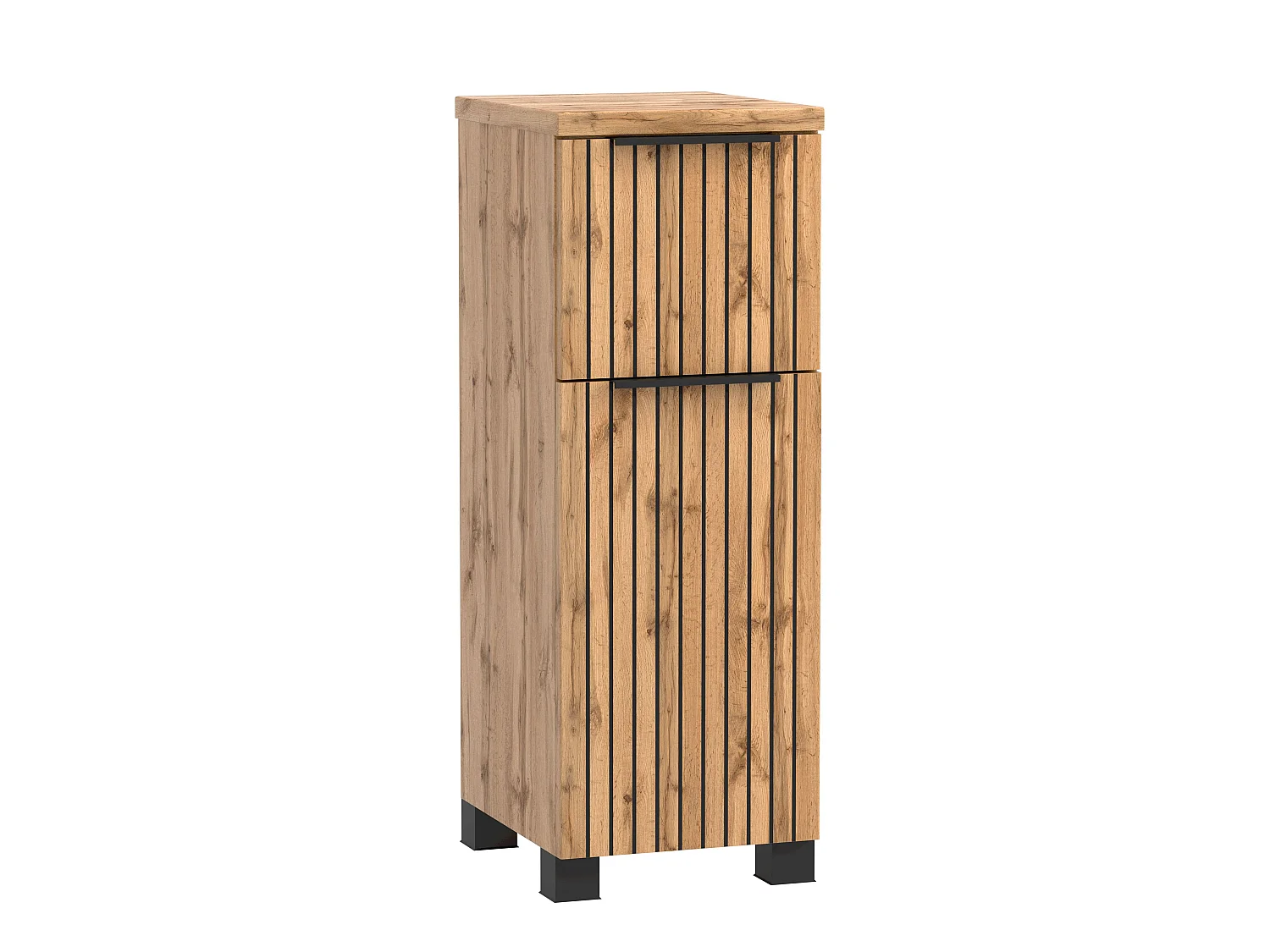Meuble bas Held Möbel 30 cm Liverpool chêne Wotan / noir (gestreift) 30x79x35 cm