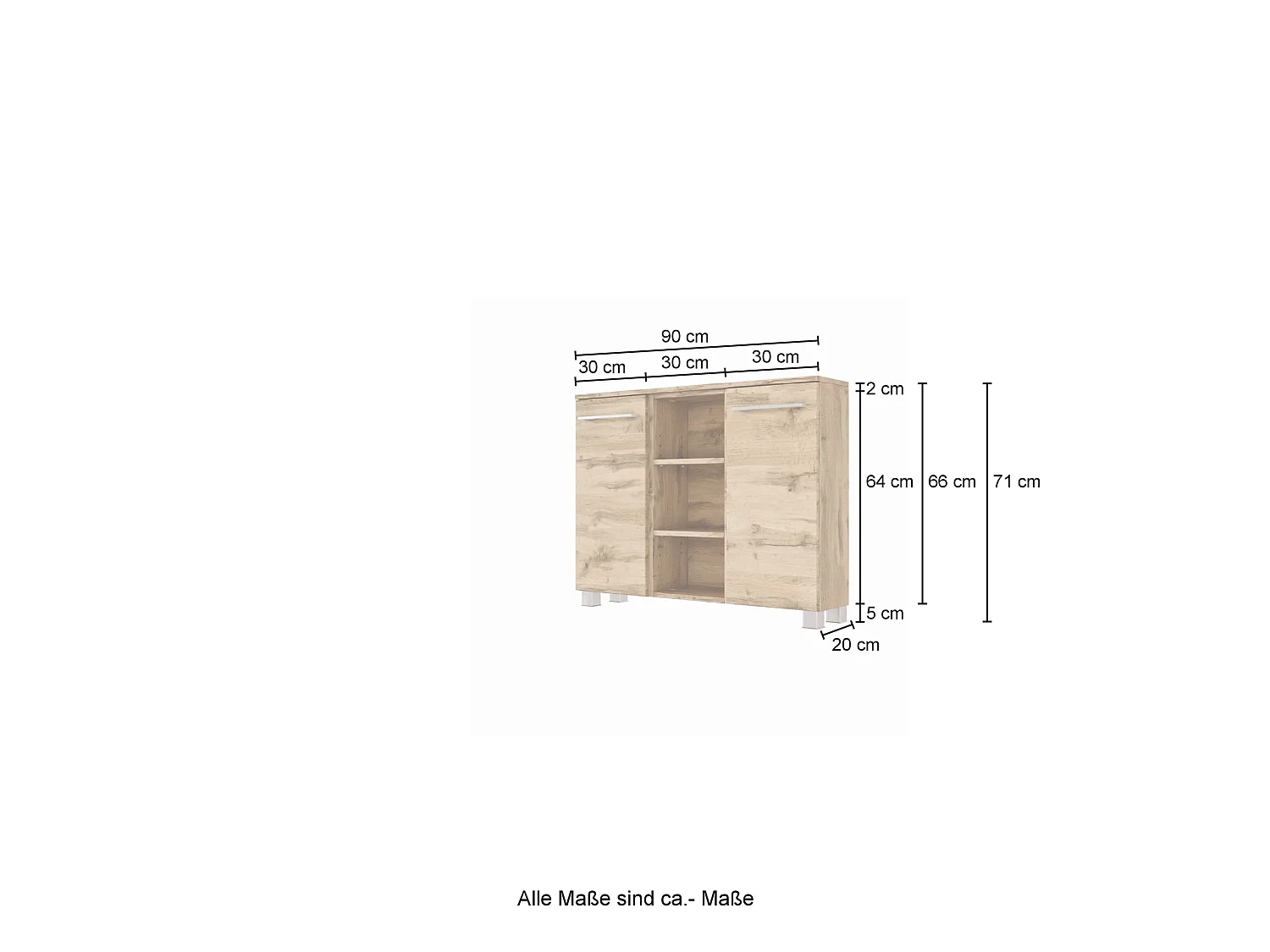 Held Möbel Sidboard 90 Livorno B/H/T: 90 x 66 x 20 cm
