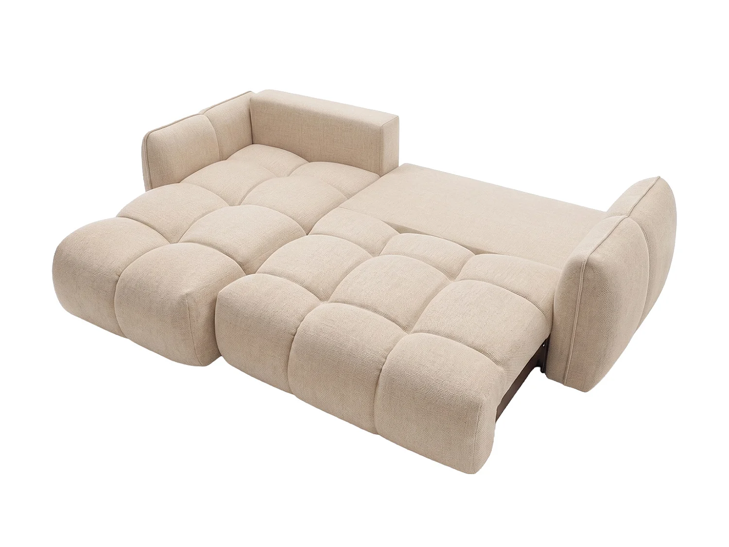 Canapé d’angle en L avec fonction couchage, Nexi, beige clair, gauche, BELVEDER L