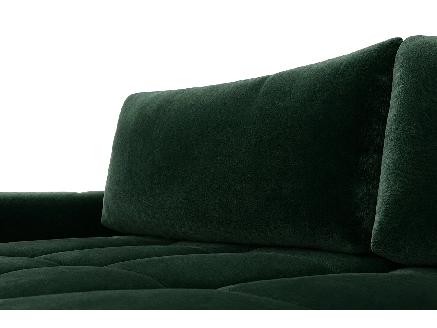 Divano angolare a L con funzione letto, tessuto velluto Bluvel, verde, sinistra, BELVEDER L