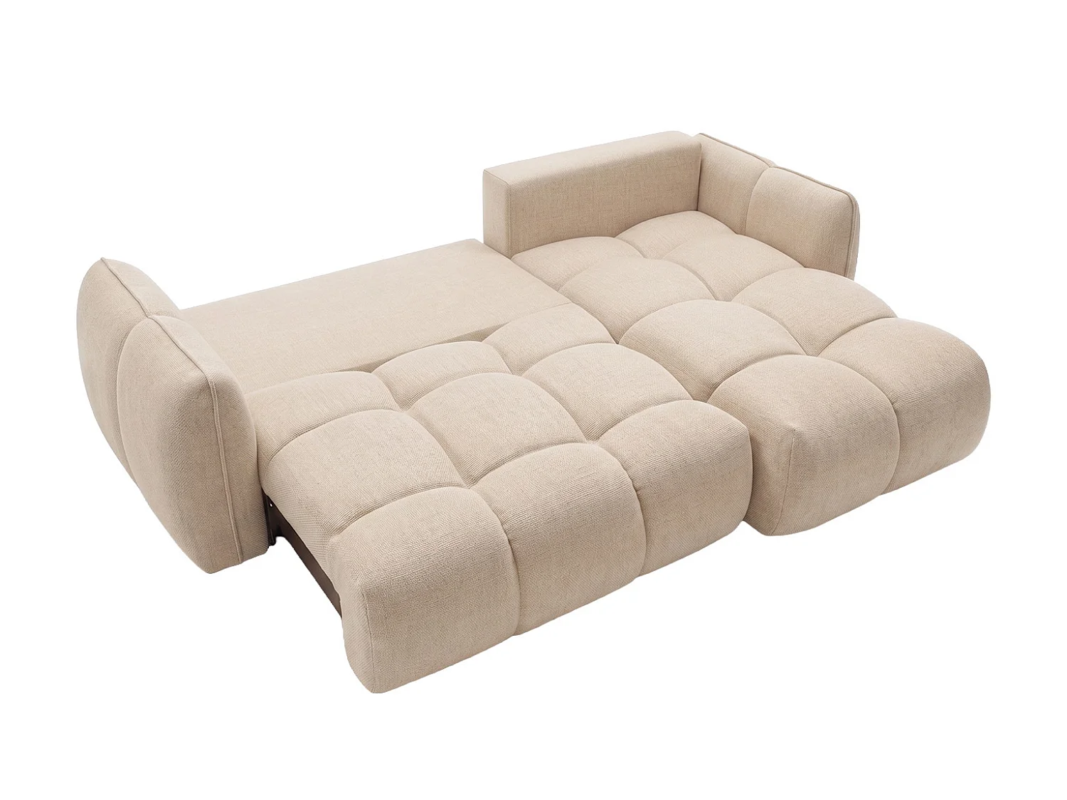 Canapé d’angle en L avec fonction couchage, Nexi, beige clair, droite, BELVEDER L