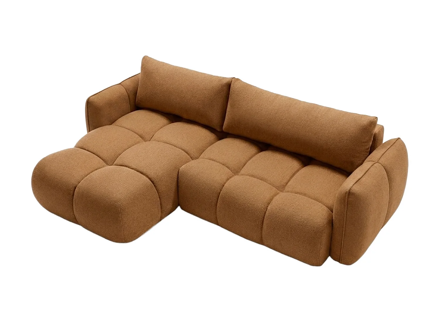 Canapé d’angle en L avec fonction couchage, Nexi, couleur cannelle, gauche, BELVEDER L