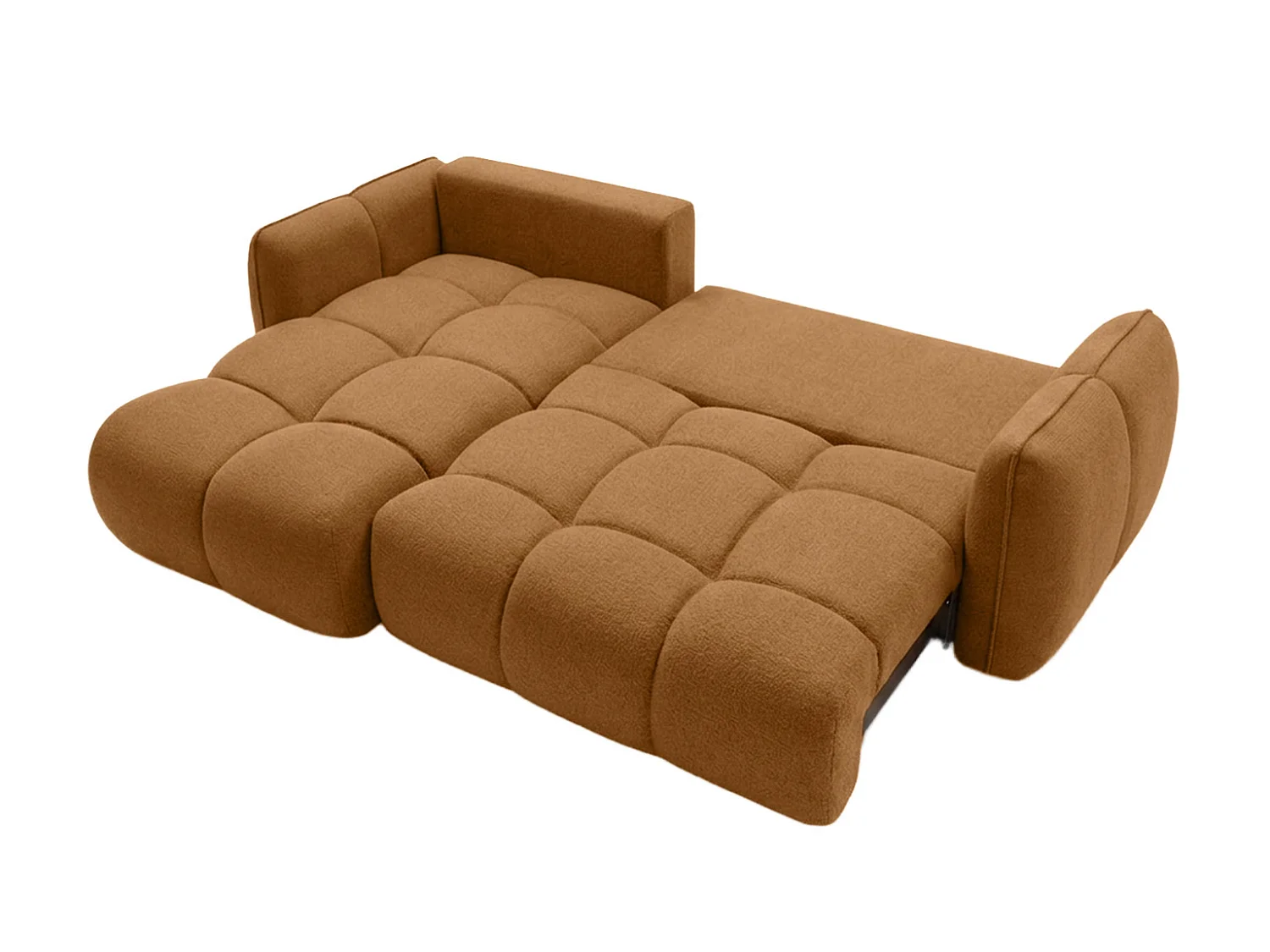 Canapé d’angle en L avec fonction couchage, Nexi, couleur cannelle, gauche, BELVEDER L