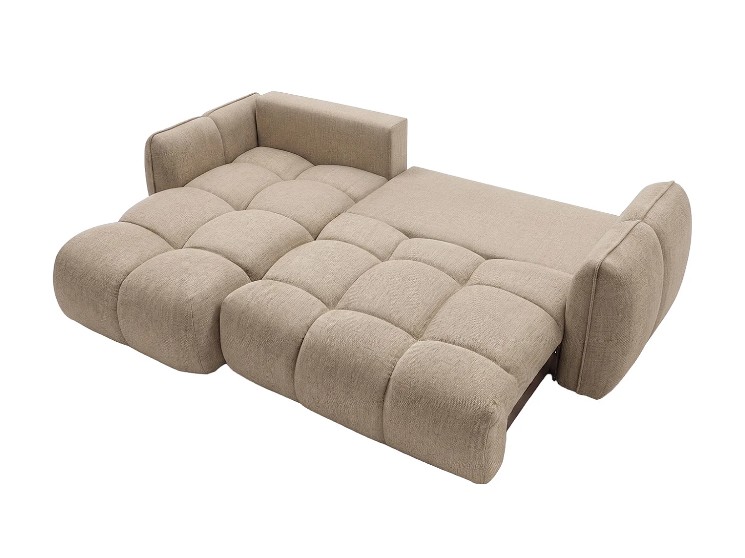 Canapé d’angle en L avec fonction couchage, Nexi, beige, gauche, BELVEDER L