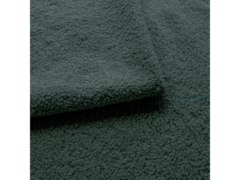 Lit boxspring avec deux coffres de rangement, tissu bouclé Lambi, vert, 160x200 cm, FUBU