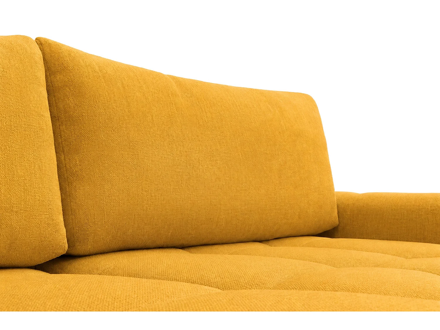 Divano angolare a L con funzione letto, tessuto velluto Bluvel, dorato, destra, BELVEDER L