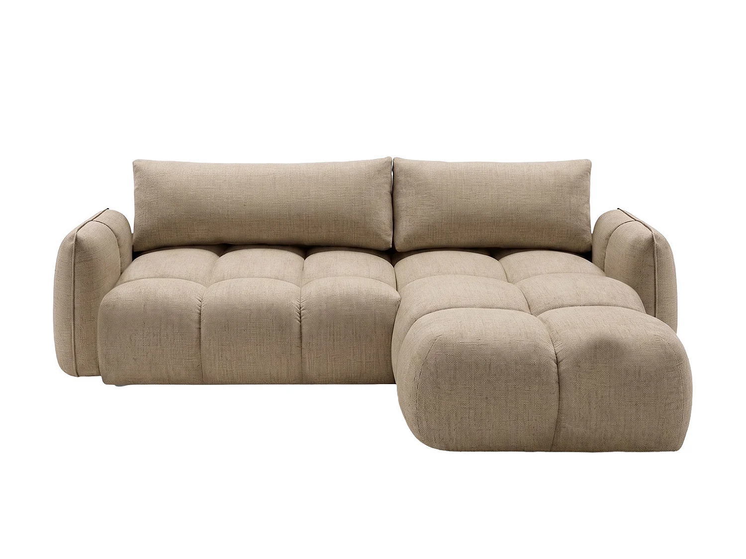 Canapé d’angle en L avec fonction couchage, Nexi, beige, droite, BELVEDER L