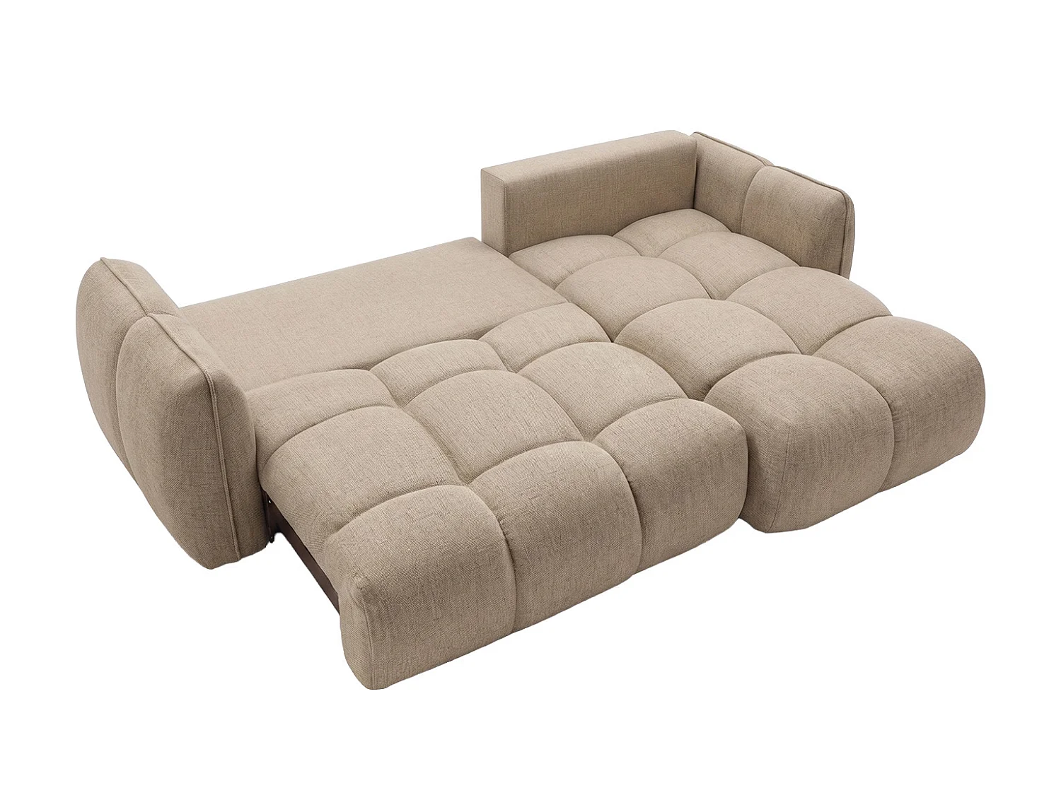 Canapé d’angle en L avec fonction couchage, Nexi, beige, droite, BELVEDER L