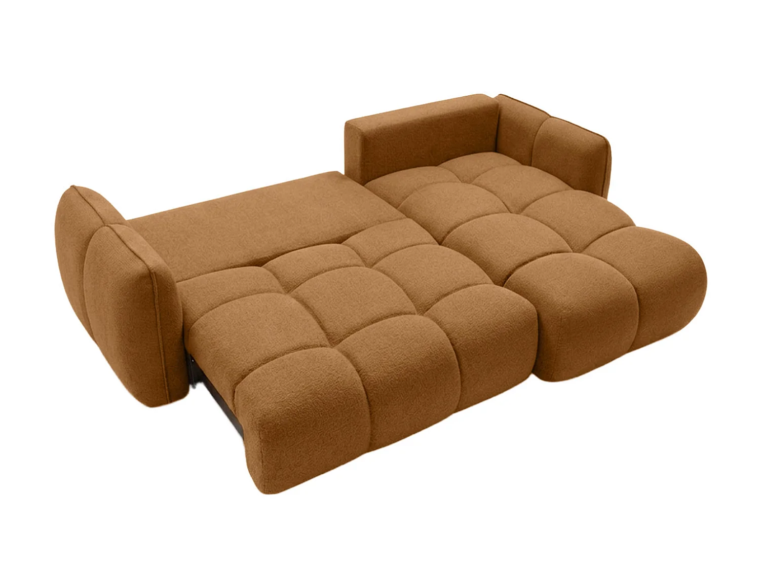 Canapé d’angle en L avec fonction couchage, Nexi, couleur cannelle, droite, BELVEDER L