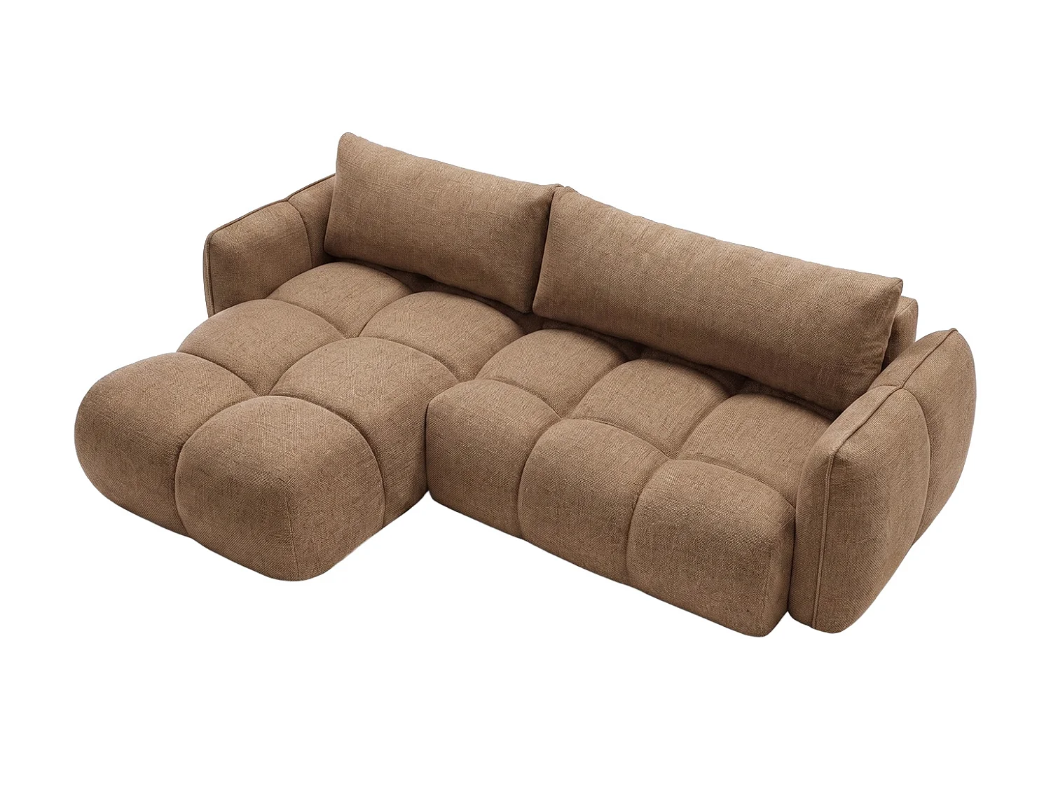 Canapé d’angle en L avec fonction couchage, Nexi, caramel, gauche, BELVEDER L