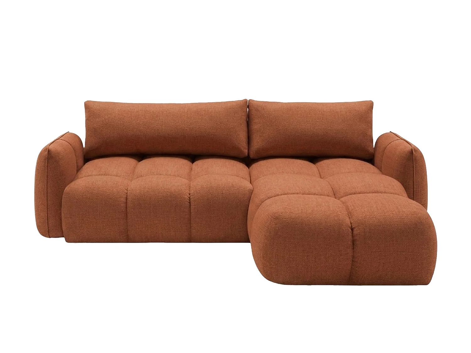 Canapé d’angle en L avec fonction couchage, Nexi, cuivre, droite, BELVEDER L