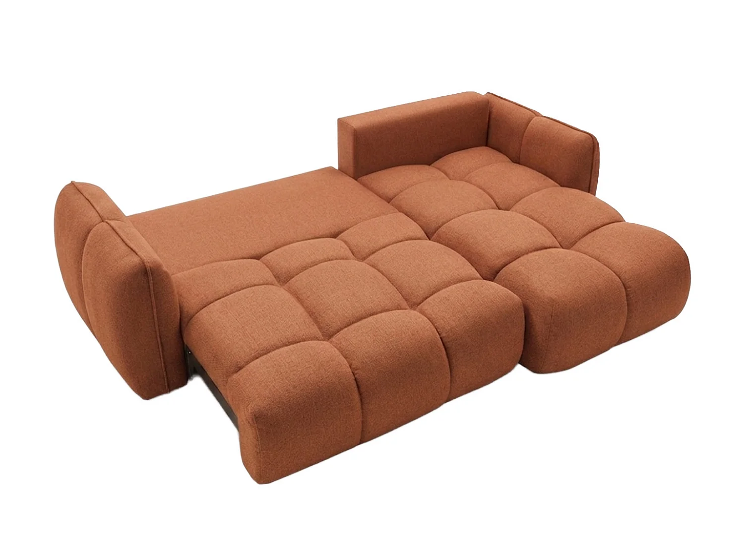 Canapé d’angle en L avec fonction couchage, Nexi, cuivre, droite, BELVEDER L