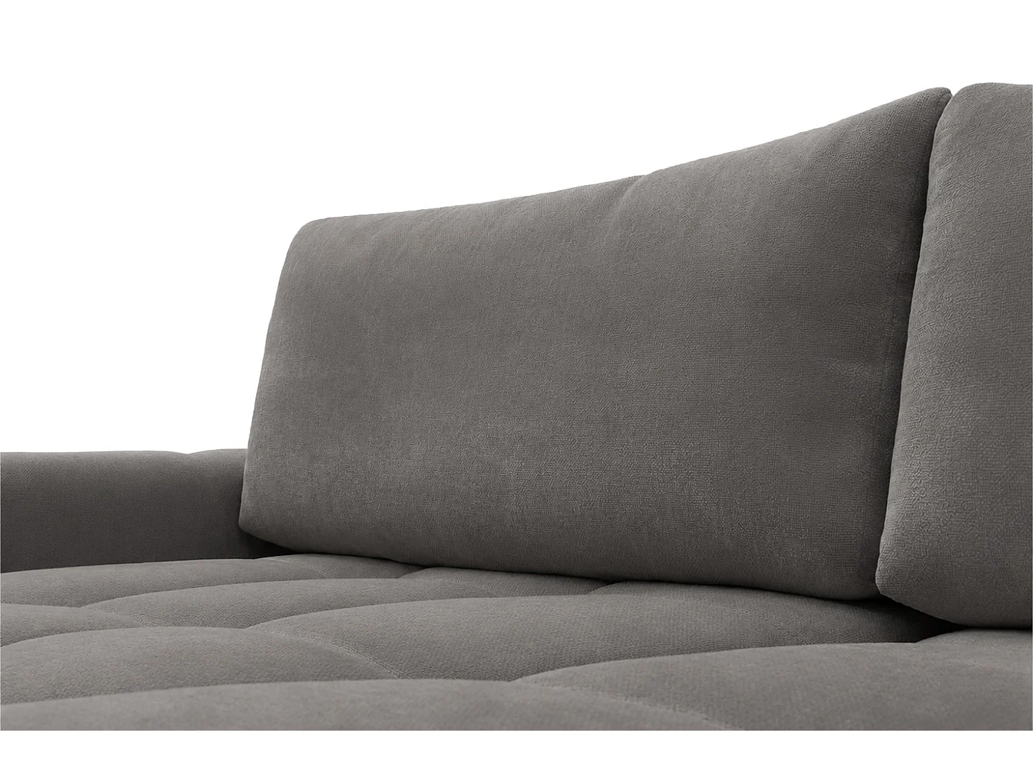 Divano angolare a L con funzione letto, tessuto velluto Bluvel, grigio cenere, sinistra, BELVEDER L