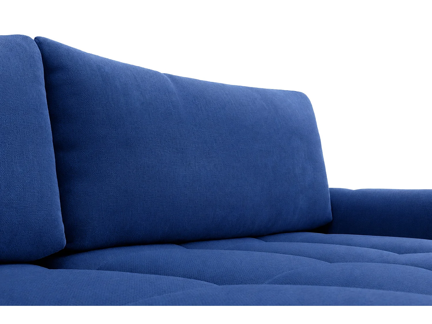 Divano angolare a L con funzione letto, tessuto velluto Bluvel, blu inchiostro, destra, BELVEDER L