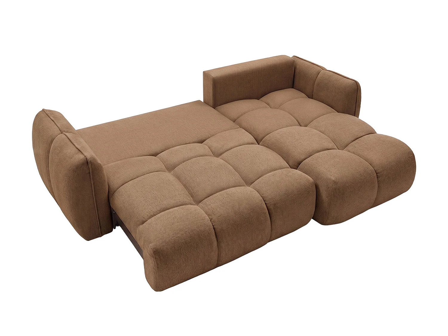 Canapé d’angle en L avec fonction couchage, Nexi, caramel, droite, BELVEDER L