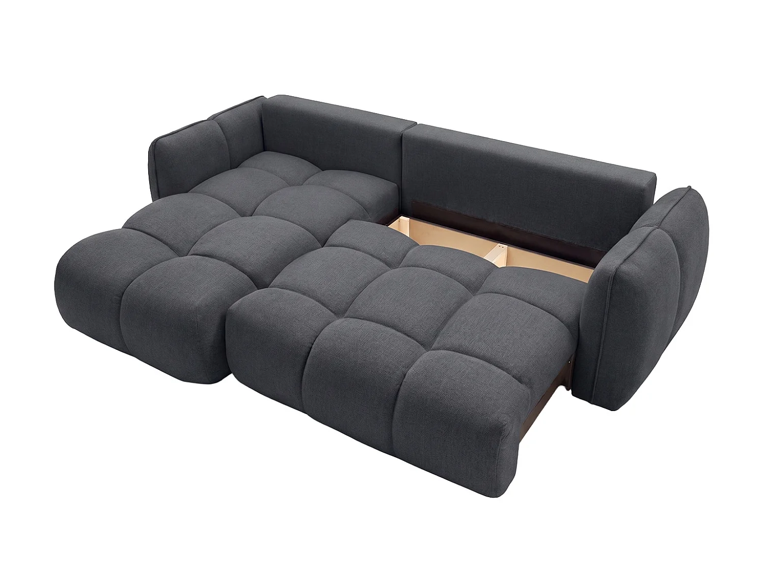 Canapé d’angle en L avec fonction couchage, Nexi, graphite, gauche, BELVEDER L
