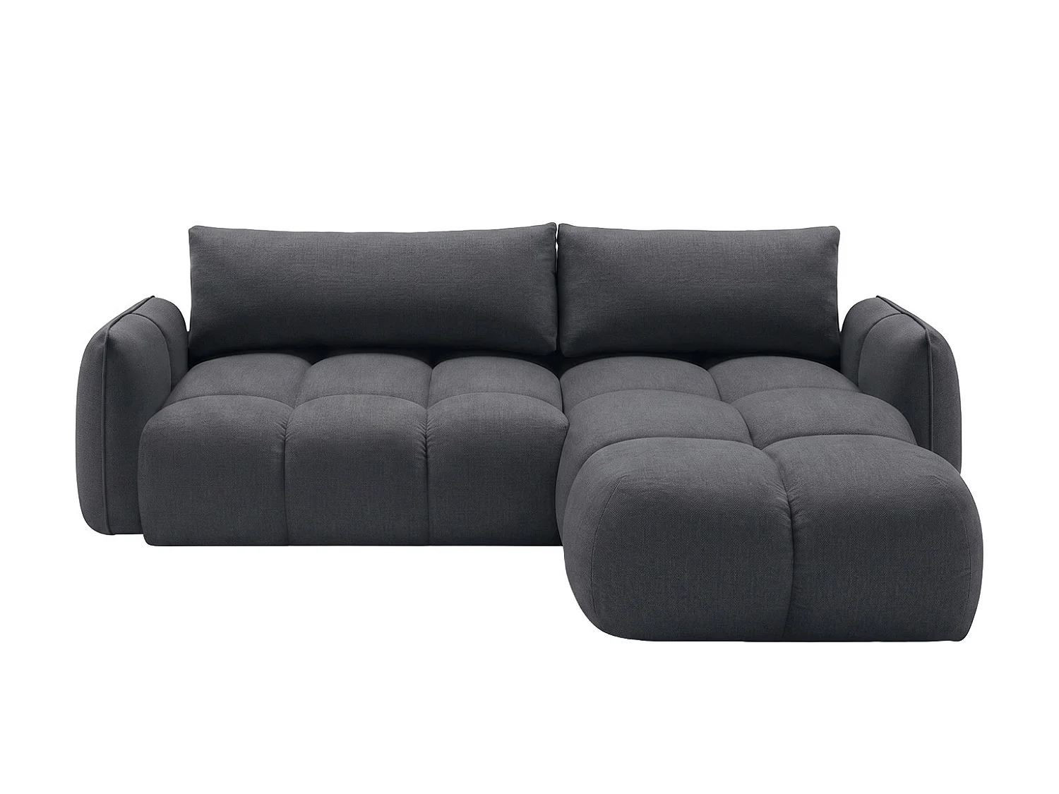 Canapé d’angle en L avec fonction couchage, Nexi, graphite, droite, BELVEDER L