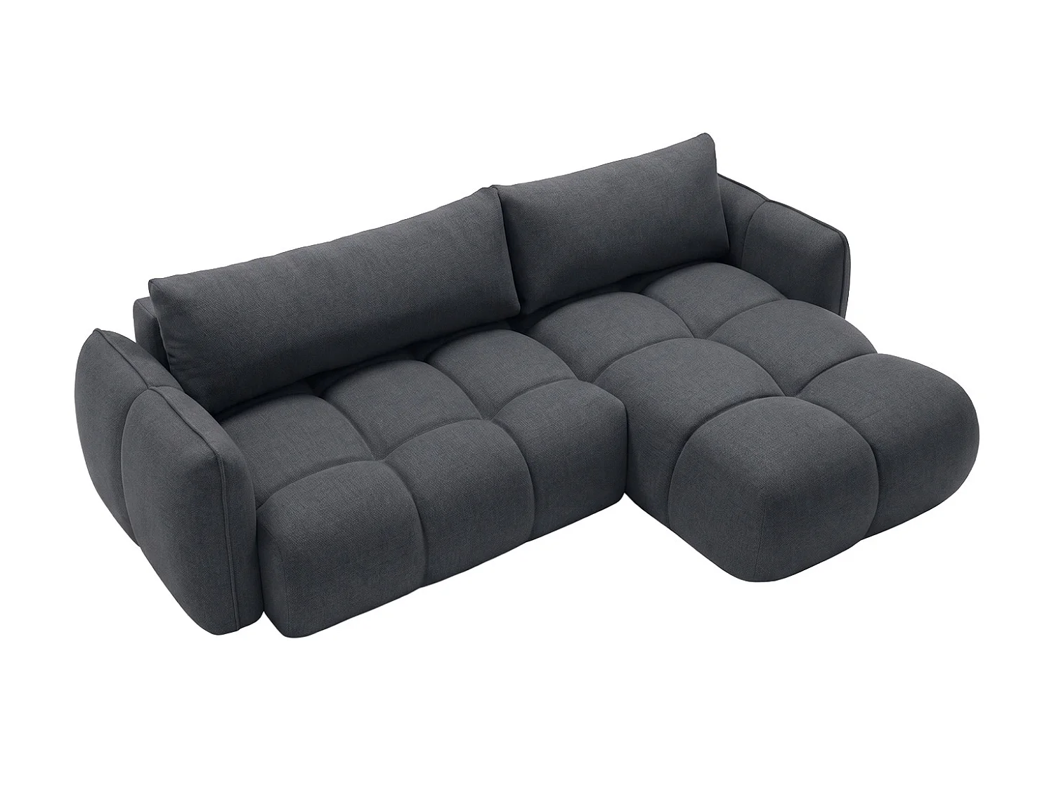 Canapé d’angle en L avec fonction couchage, Nexi, graphite, droite, BELVEDER L