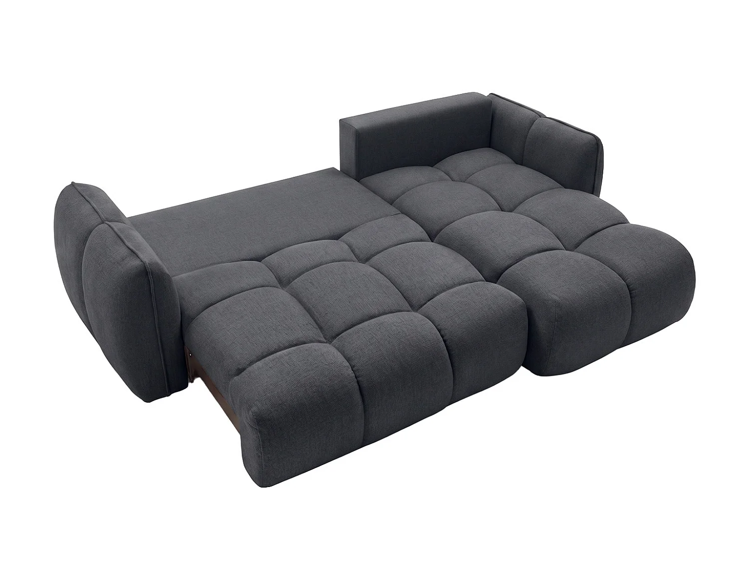 Canapé d’angle en L avec fonction couchage, Nexi, graphite, droite, BELVEDER L