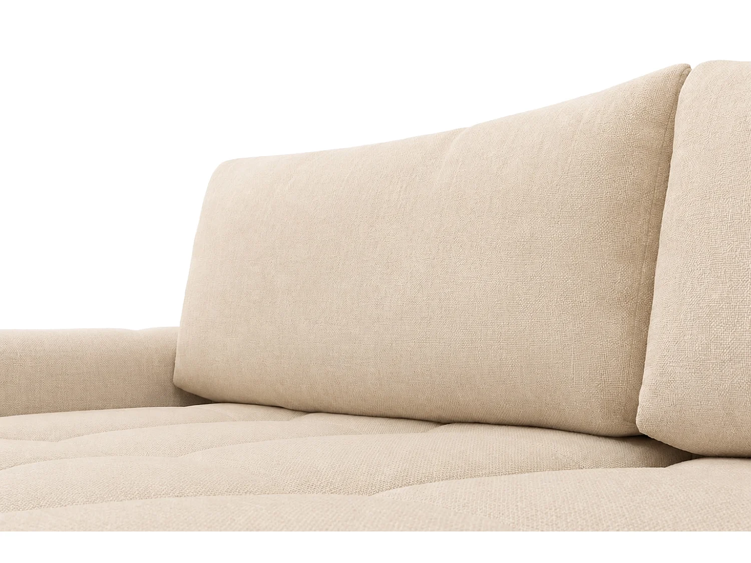 Divano angolare a L con funzione letto, tessuto velluto Bluvel, crema, sinistra, BELVEDER L