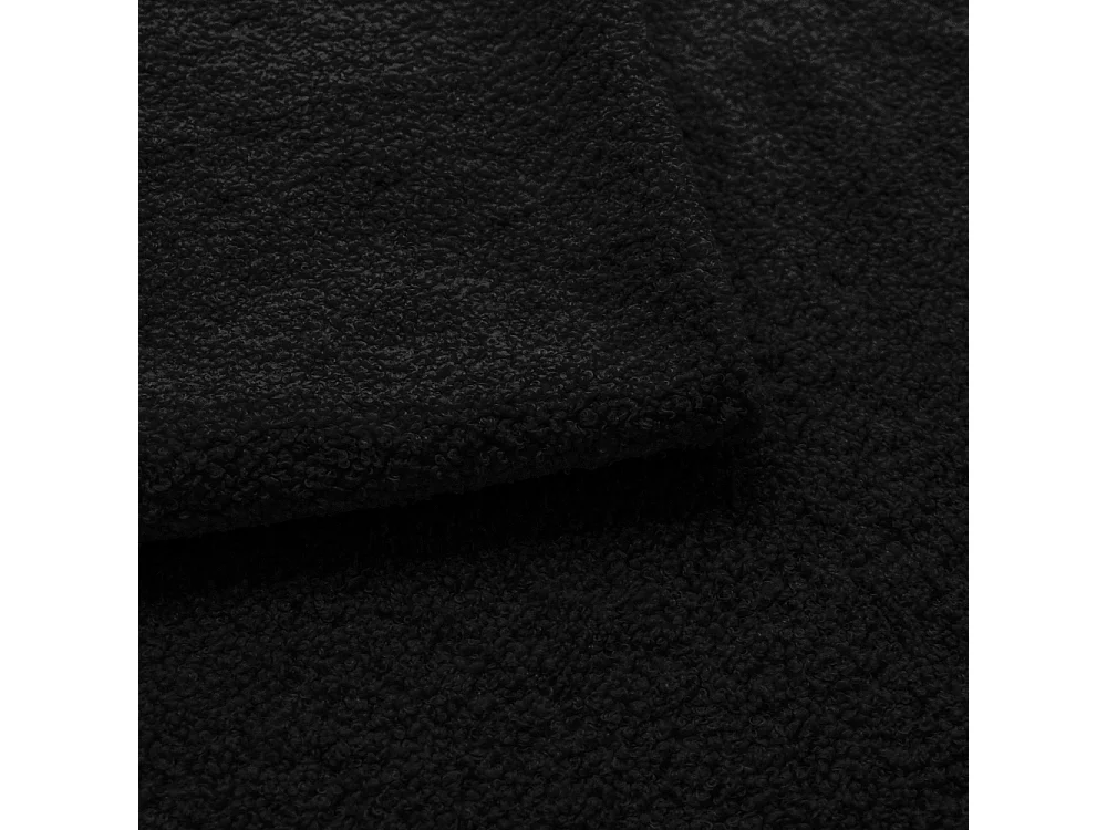 Lit boxspring avec deux coffres de rangement, tissu bouclé Lambi, noir, 160x200 cm, FUBU