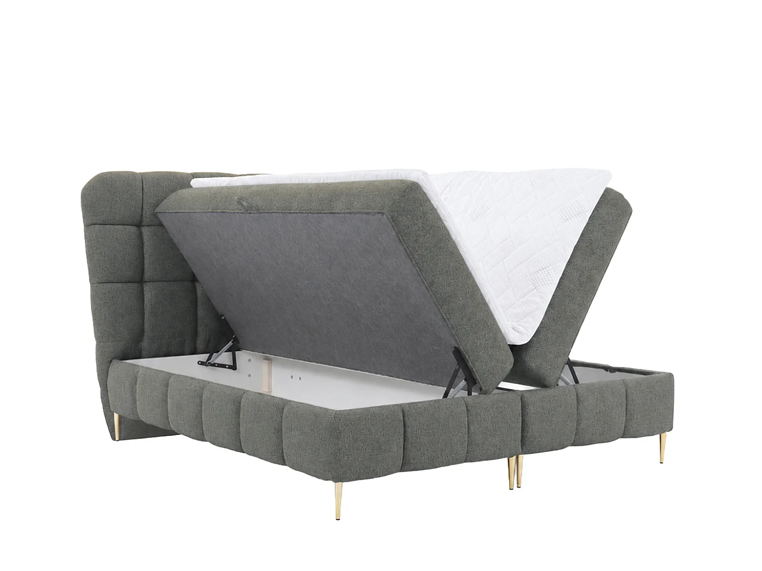 Boxspringbed met twee opbergruimtes, stof Corbett, donkergrijs, 120x200 cm, LOLLY