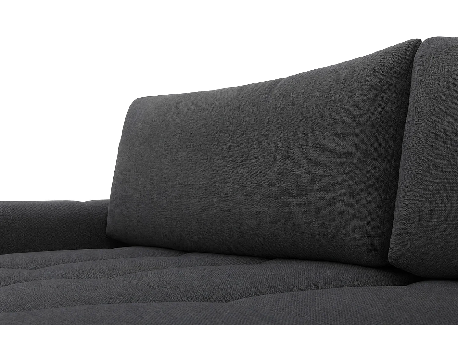 Divano angolare a L con funzione letto, tessuto velluto Bluvel, nero, sinistra, BELVEDER L