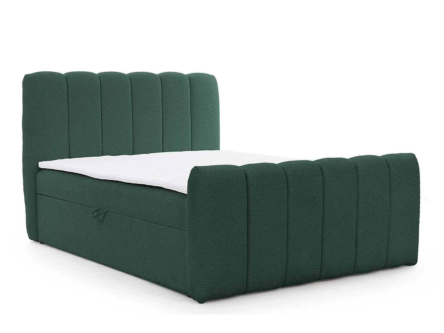 Lit boxspring avec deux coffres de rangement, tissu chenille Catch Me, vert, 160x200 cm, CHLOE