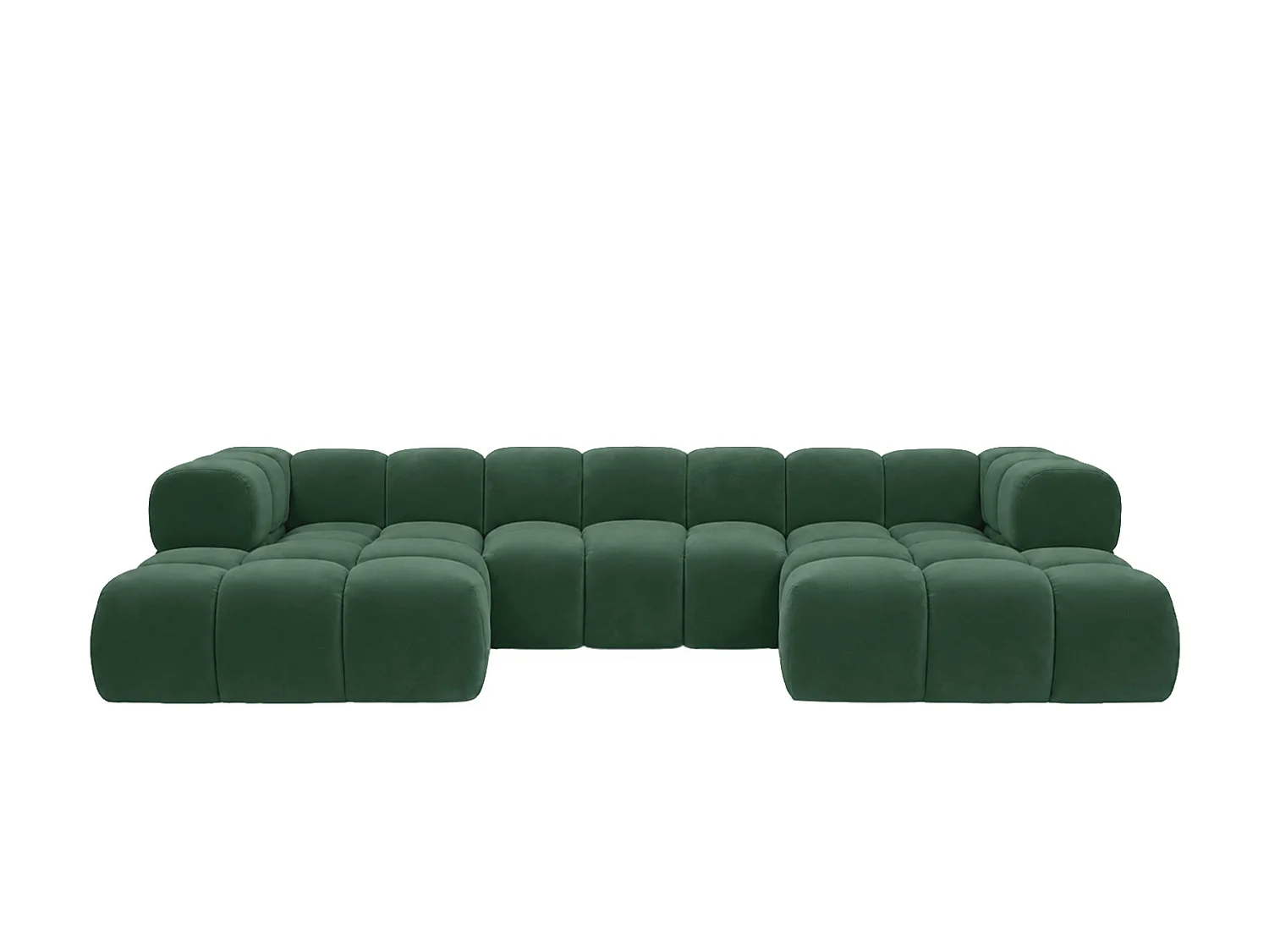 Divano angolare a U, tessuto velluto Bluvel, verde, Averro U