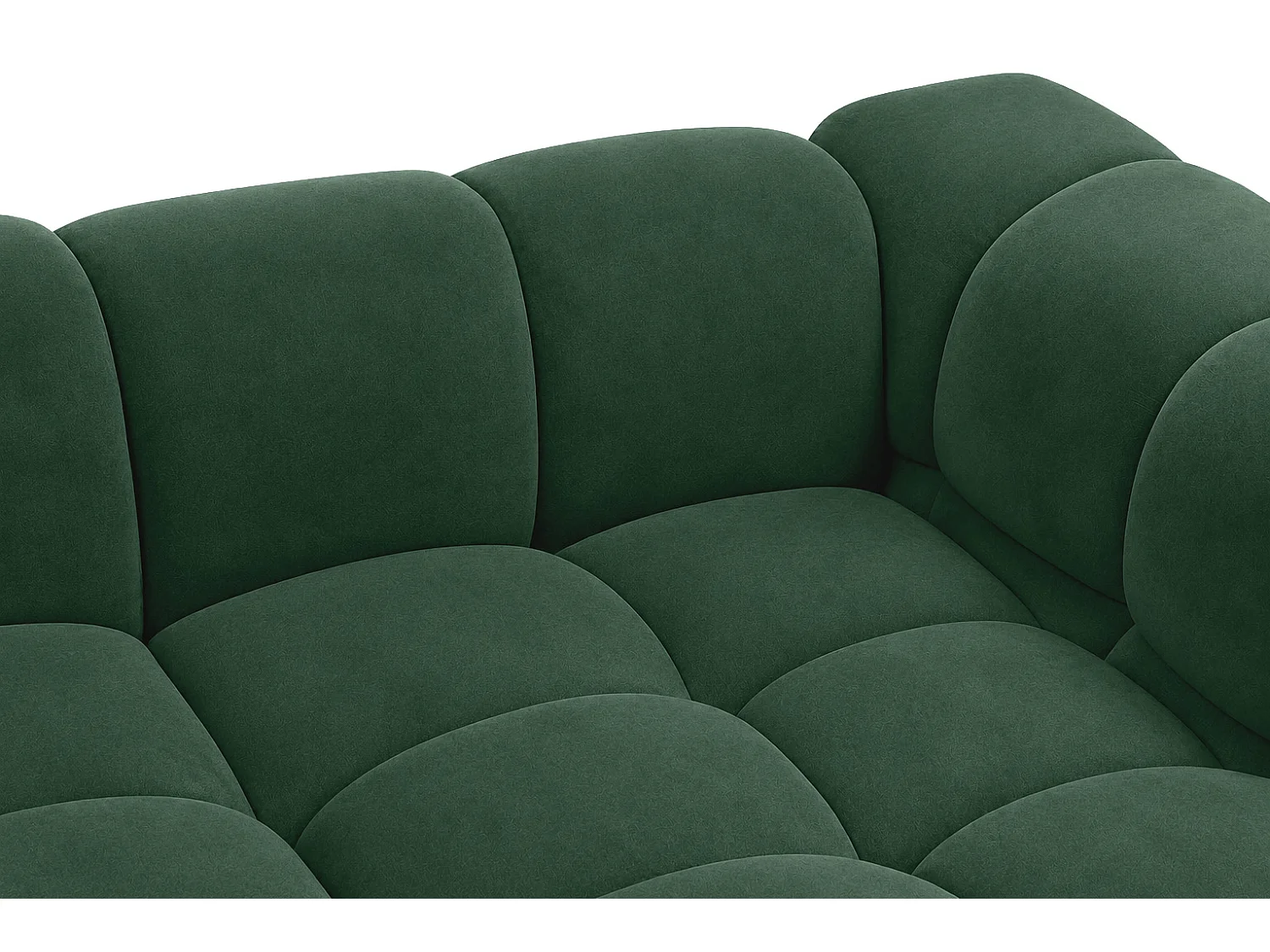 Divano angolare a U, tessuto velluto Bluvel, verde, Averro U