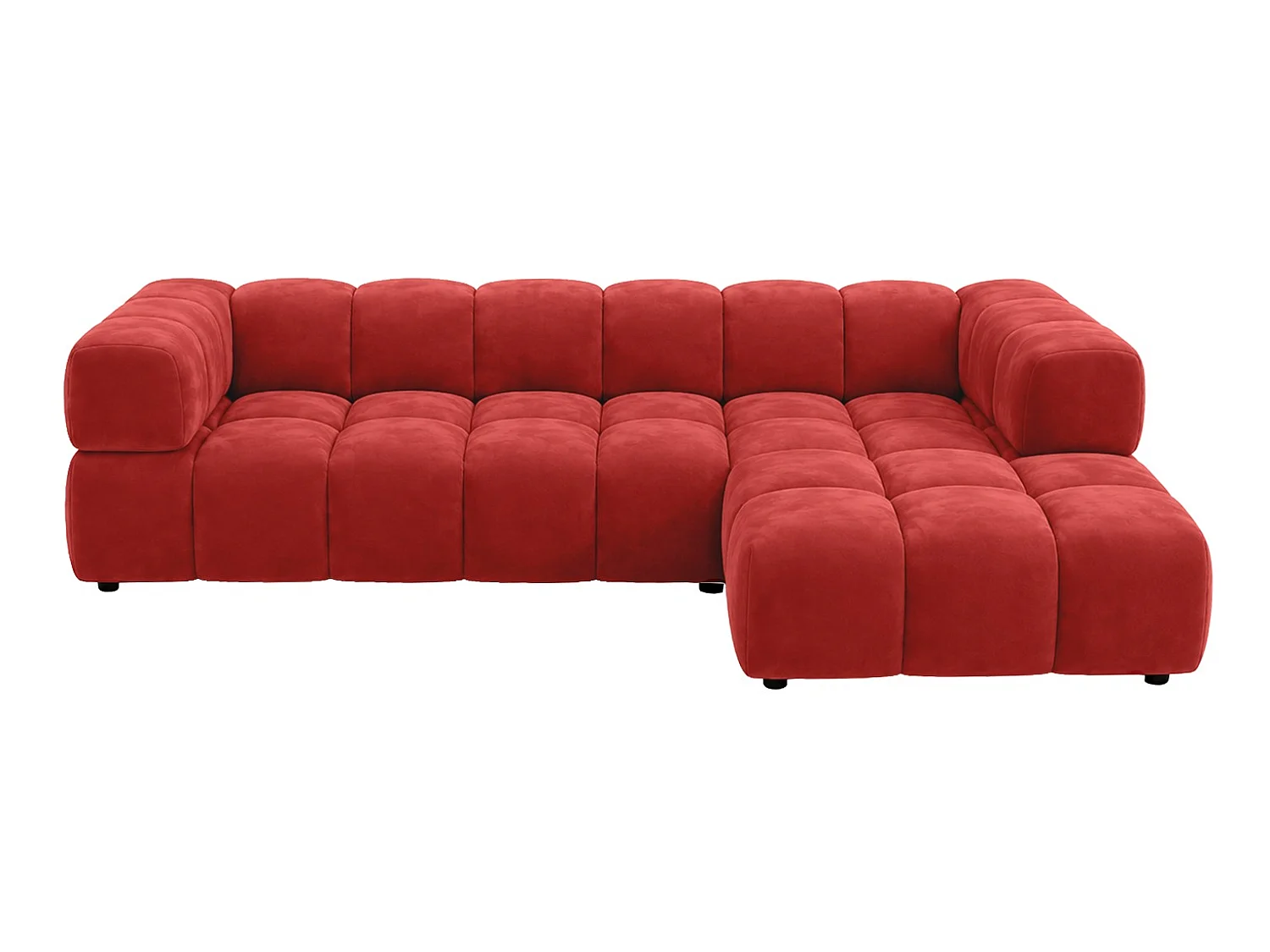 Divano angolare a L, tessuto velluto Bluvel, rosso vino, destra, Averro XL