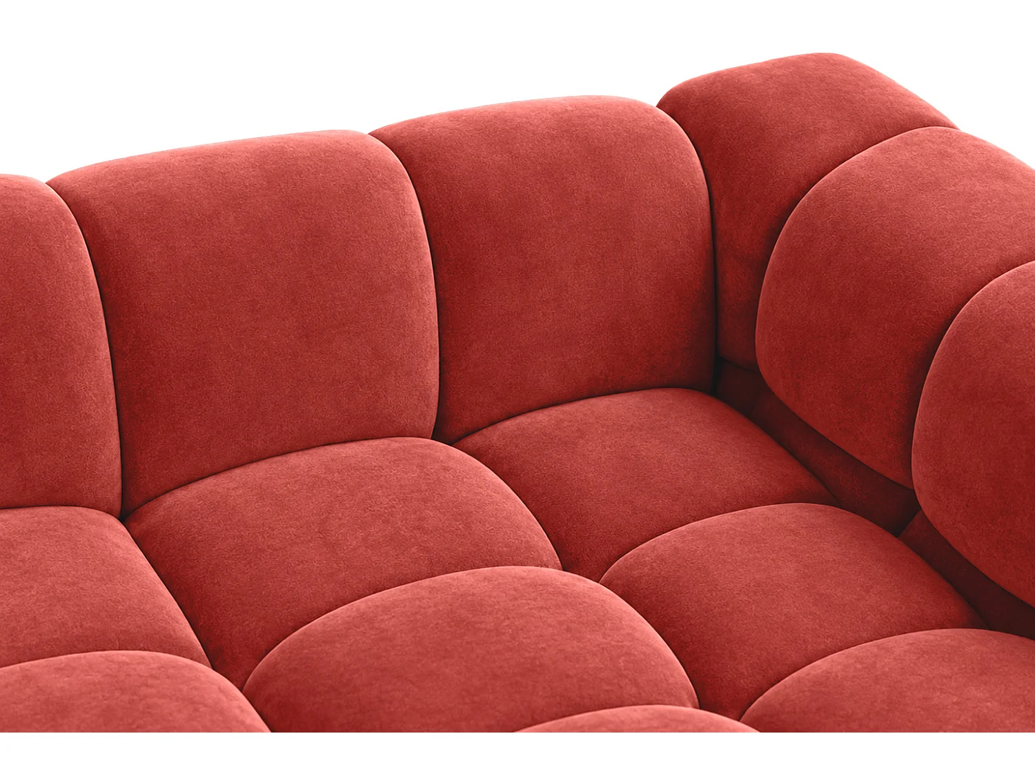 Divano angolare a L, tessuto velluto Bluvel, rosso vino, destra, Averro XL