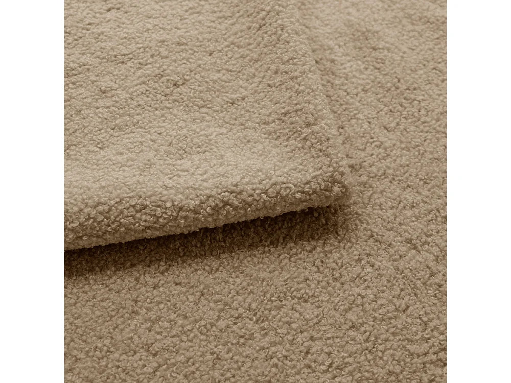 Lit boxspring avec deux coffres de rangement, tissu bouclé Lambi, beige, 160x200 cm, FUBU