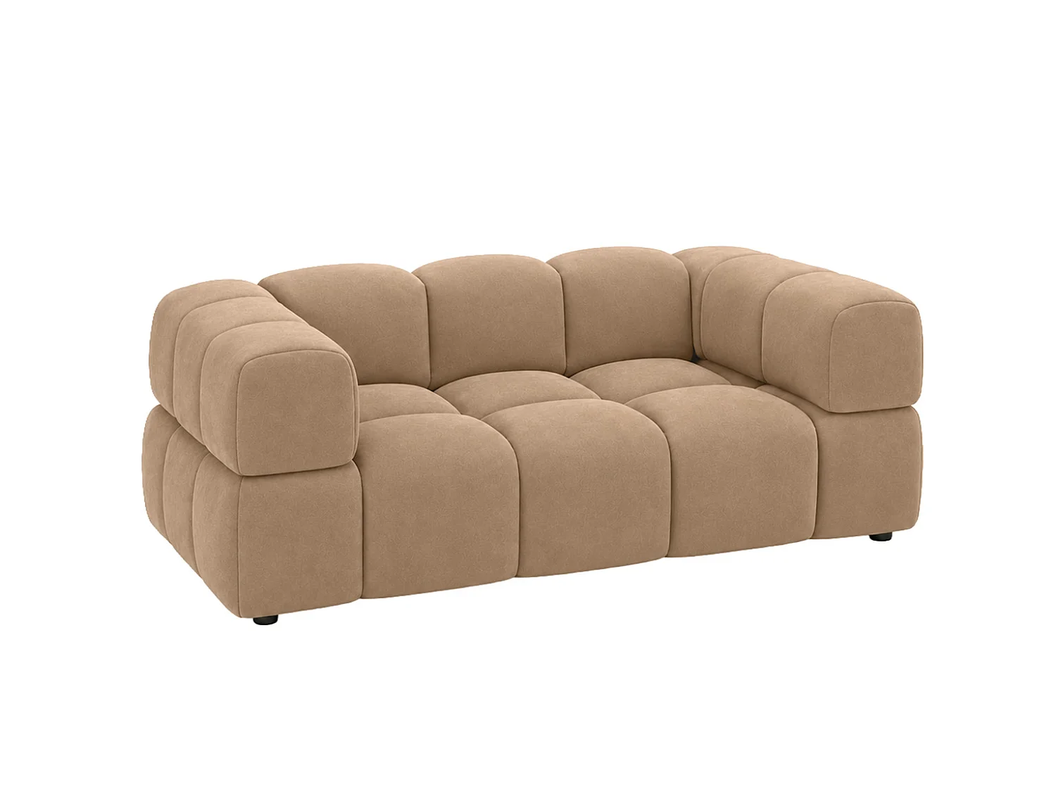 2-zitsbank, bank, veloursstof Bluvel, latte, Averro