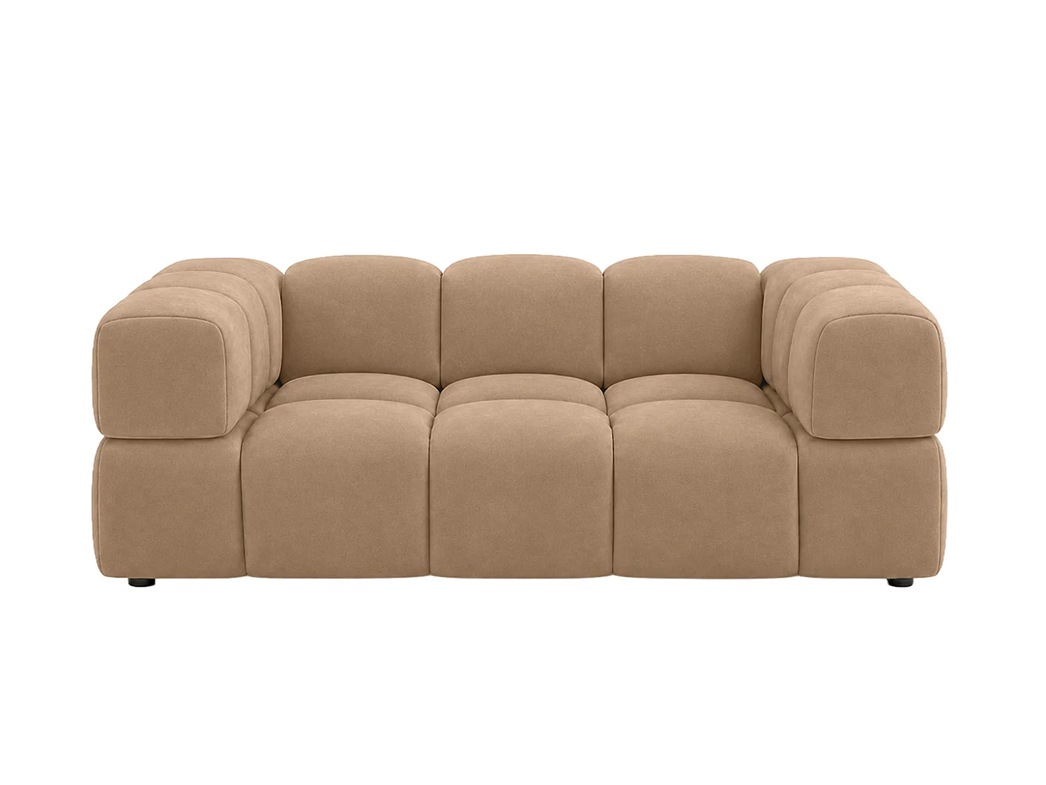 2-zitsbank, bank, veloursstof Bluvel, latte, Averro