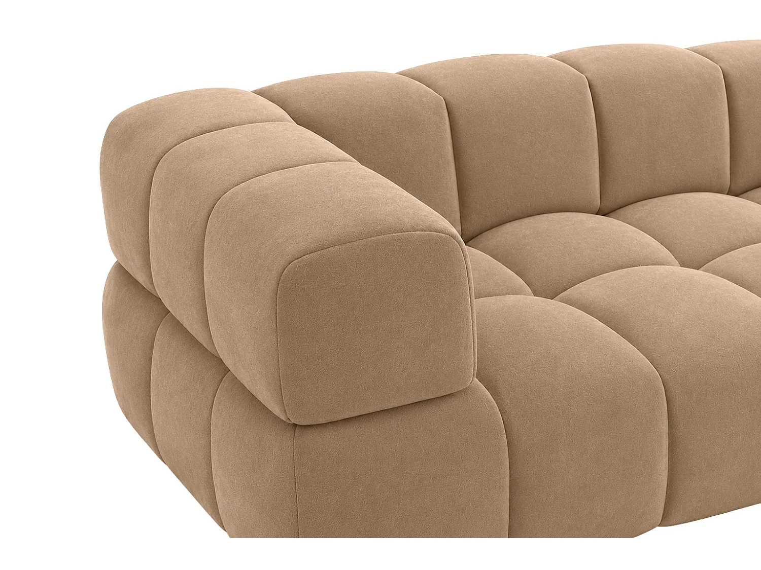 2-zitsbank, bank, veloursstof Bluvel, latte, Averro