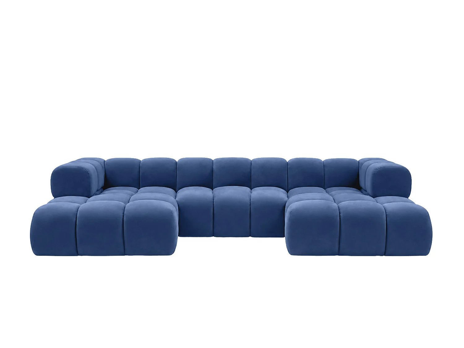 Divano angolare a U, tessuto velluto Bluvel, blu inchiostro, Averro U