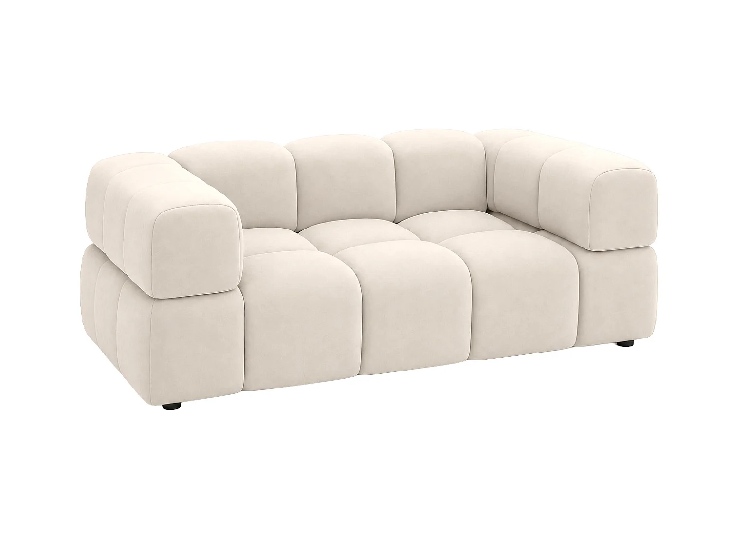2-zitsbank, bank, veloursstof Bluvel, crème, Averro
