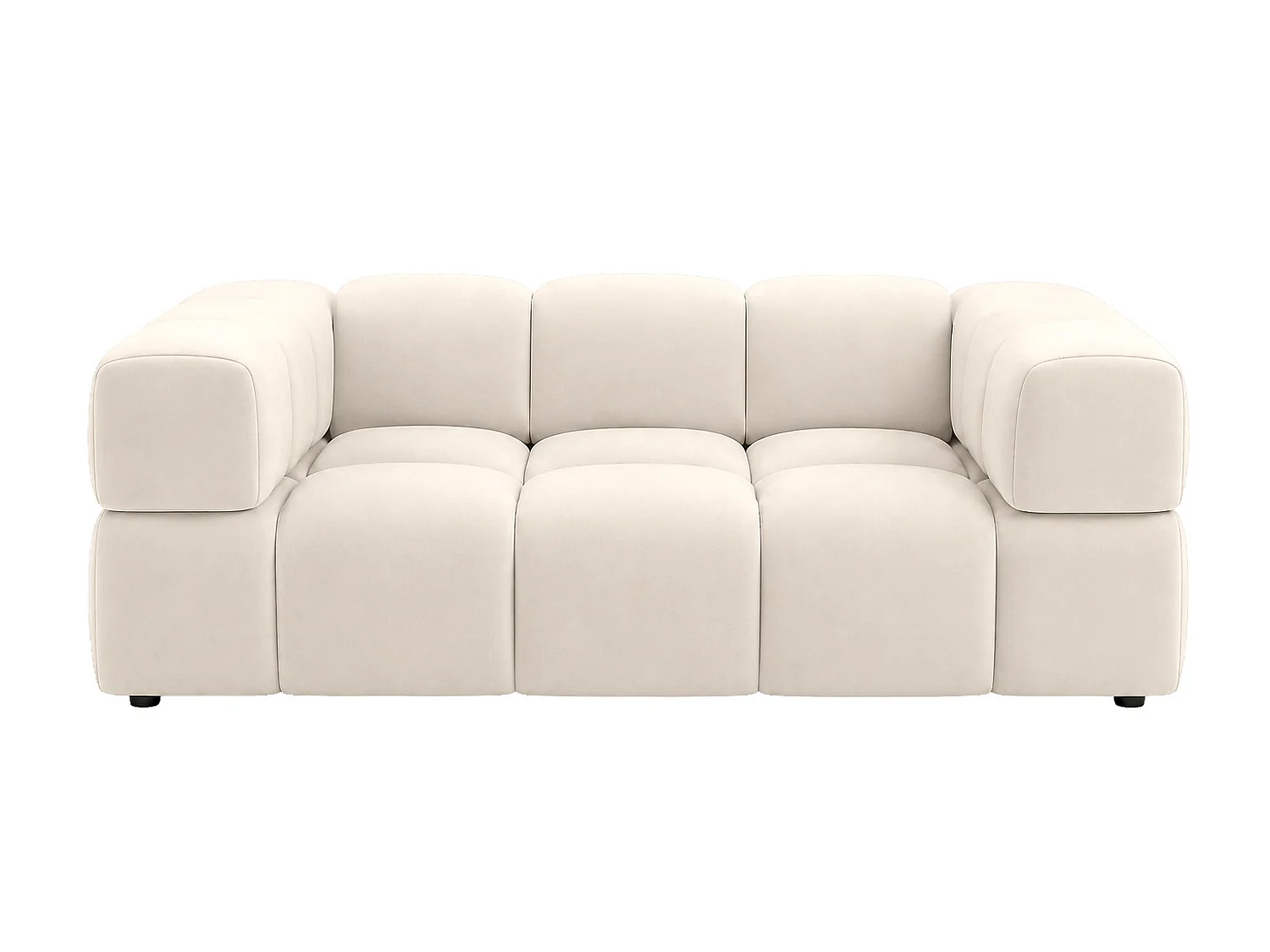 2-zitsbank, bank, veloursstof Bluvel, crème, Averro
