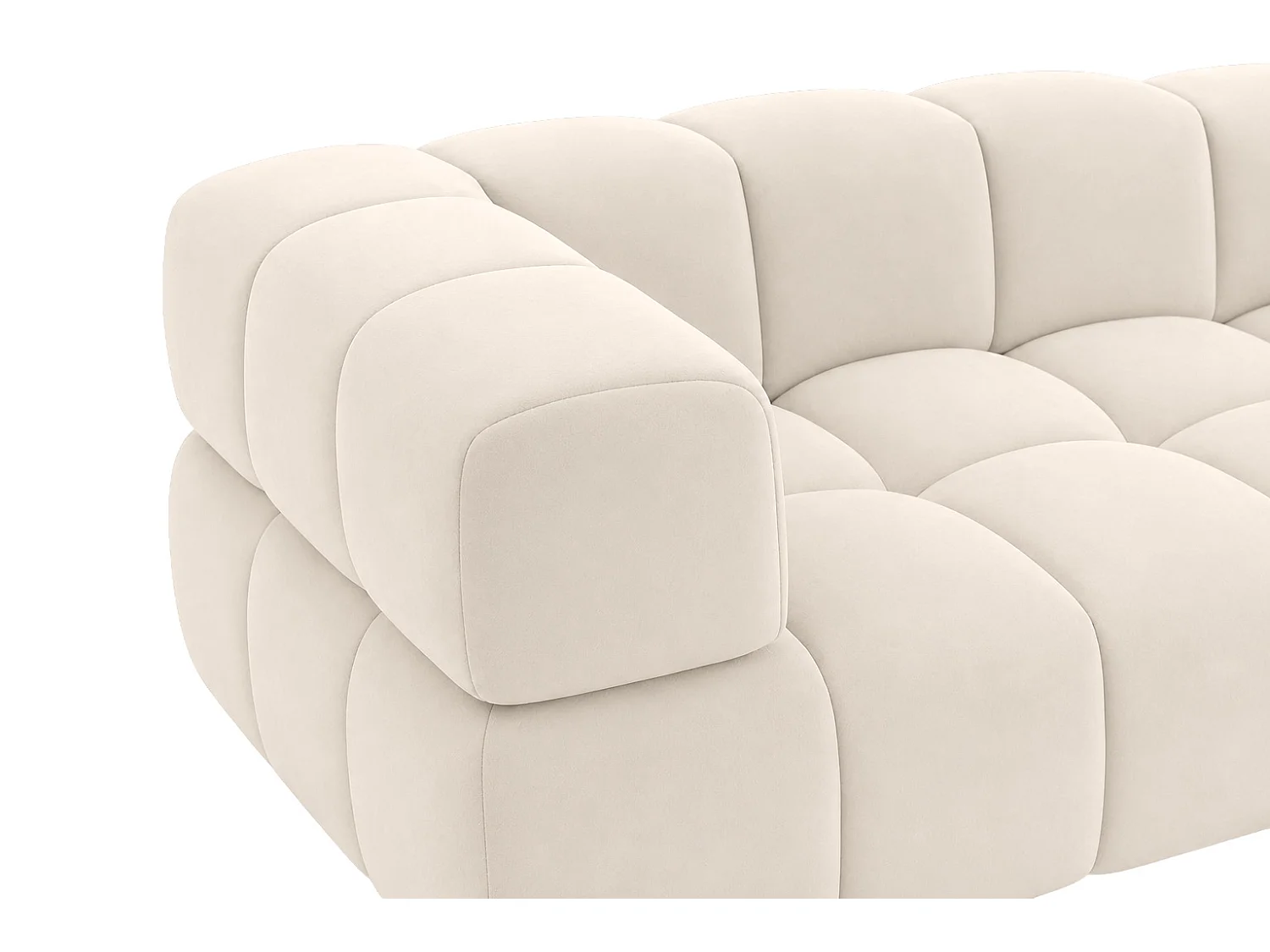 2-zitsbank, bank, veloursstof Bluvel, crème, Averro