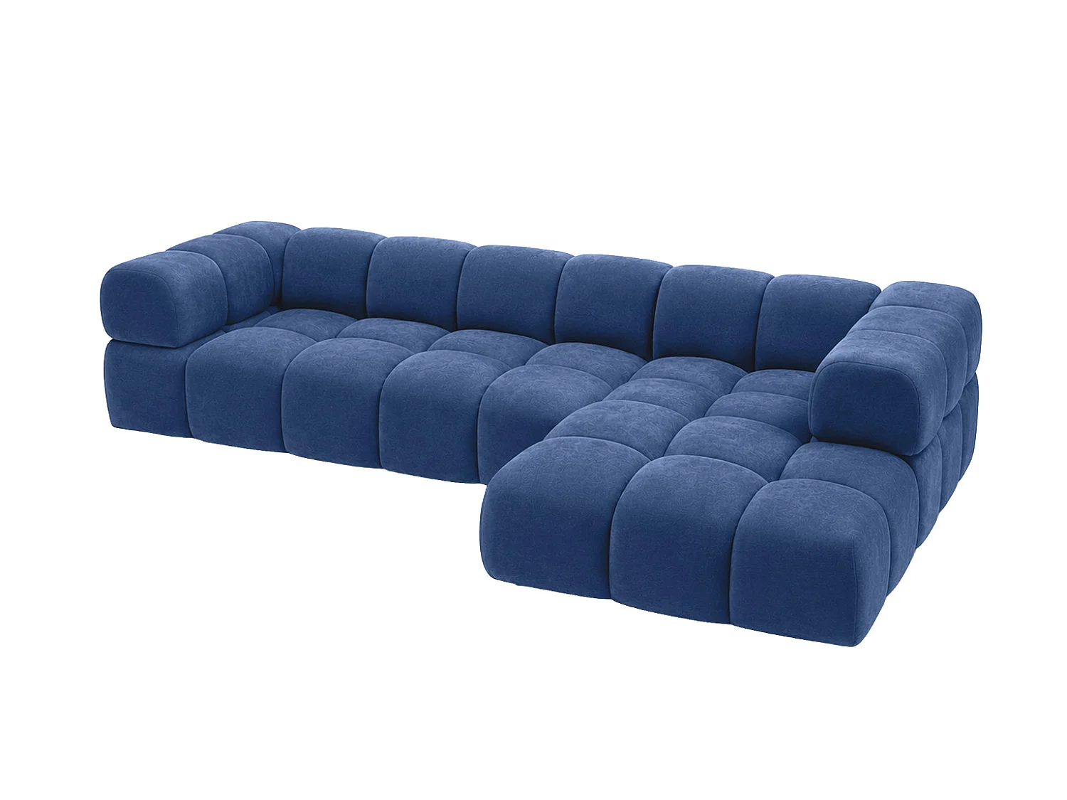 Divano angolare a L, tessuto velluto Bluvel, blu inchiostro, destra, Averro XL