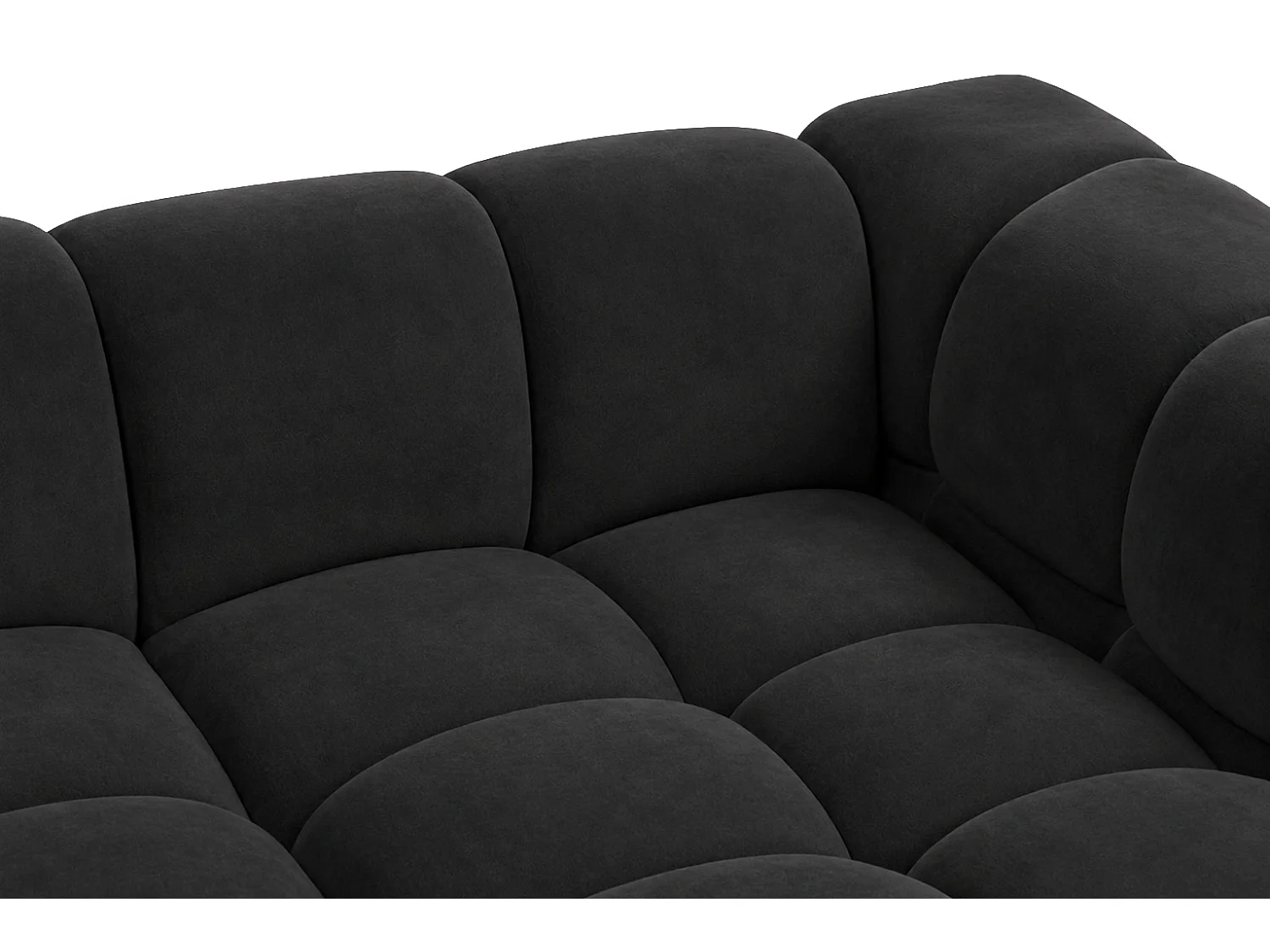 Divano angolare a U, tessuto velluto Bluvel, nero, Averro U XL