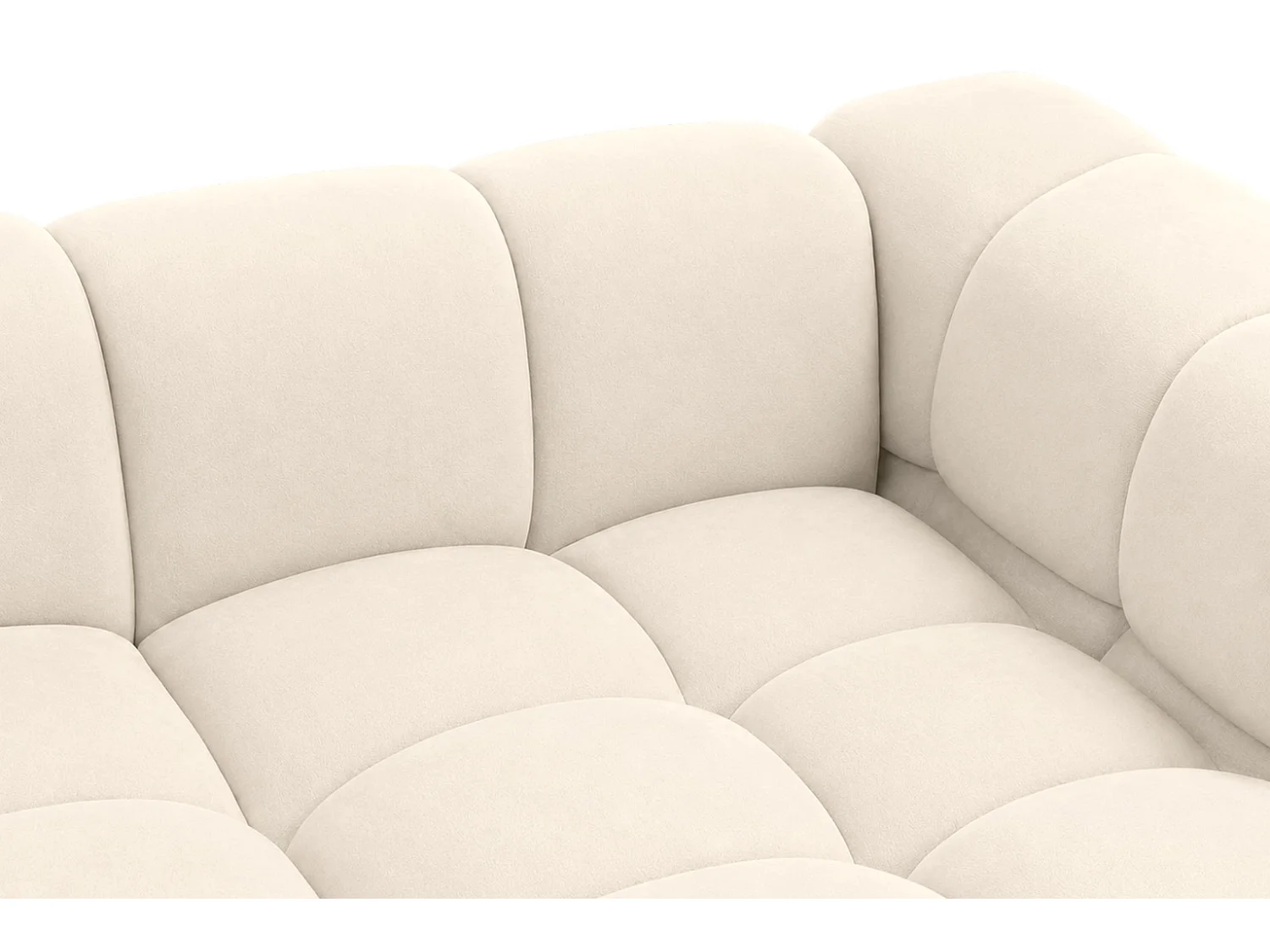 Divano angolare a U, tessuto velluto Bluvel, crema, Averro U XL
