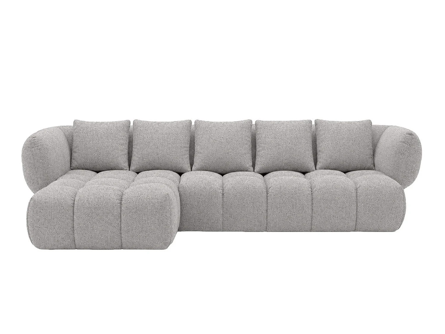 Canapé d’angle en L, tissu chenille Puente, beige, gauche, SEVIO L