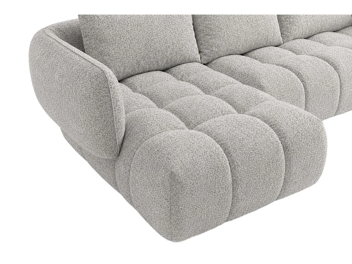 Canapé d’angle en L, tissu chenille Puente, beige, gauche, SEVIO L