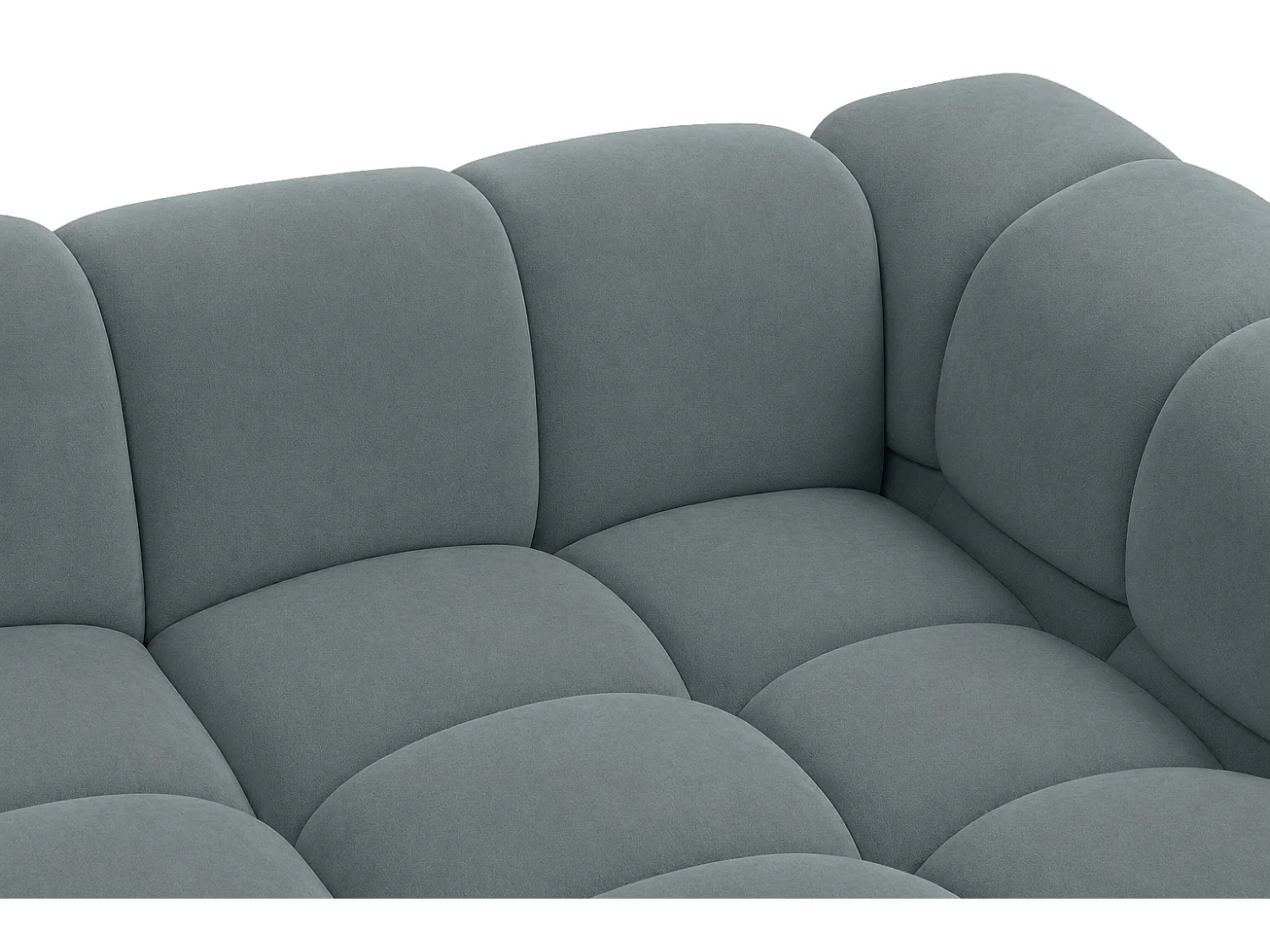 Canapé d’angle en U, tissu velours Bluvel, bleu-gris, Averro U